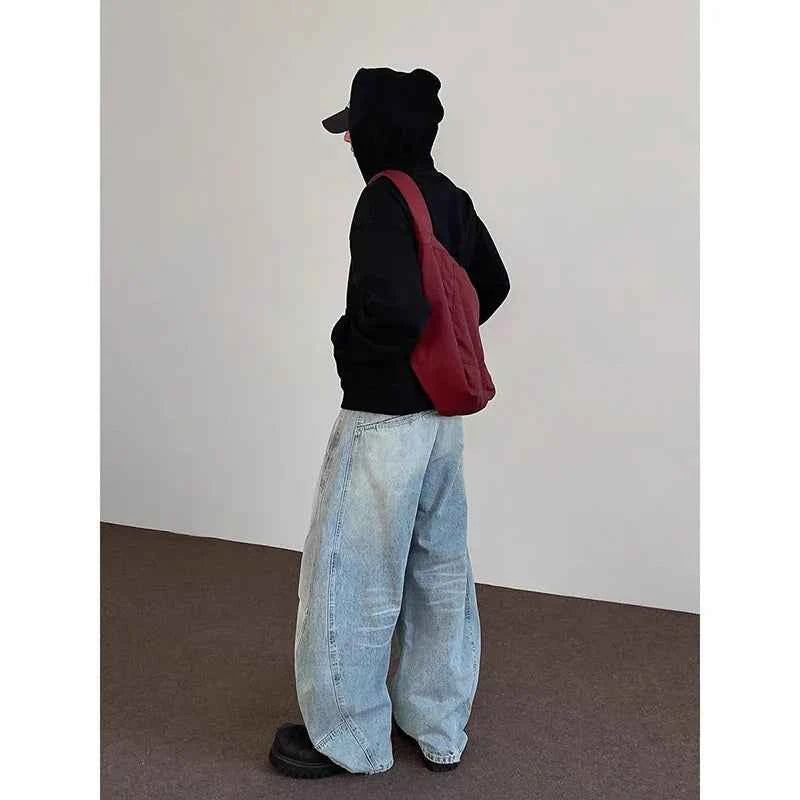 Blue Summer Cool High Waist Baggy Jeans