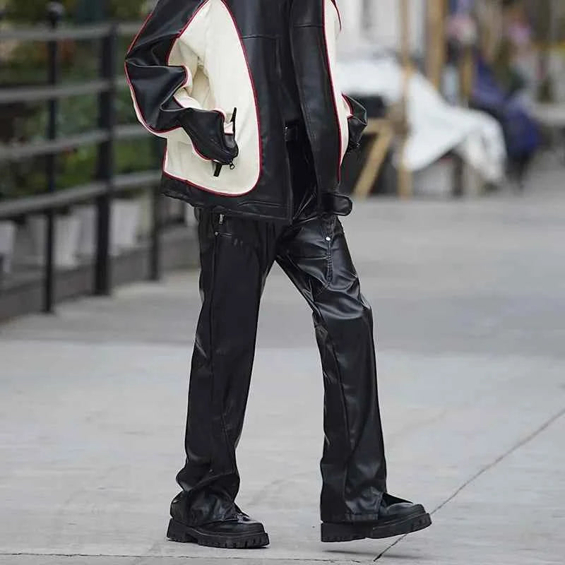 Black Waterproof Motorcycle Leather Pants