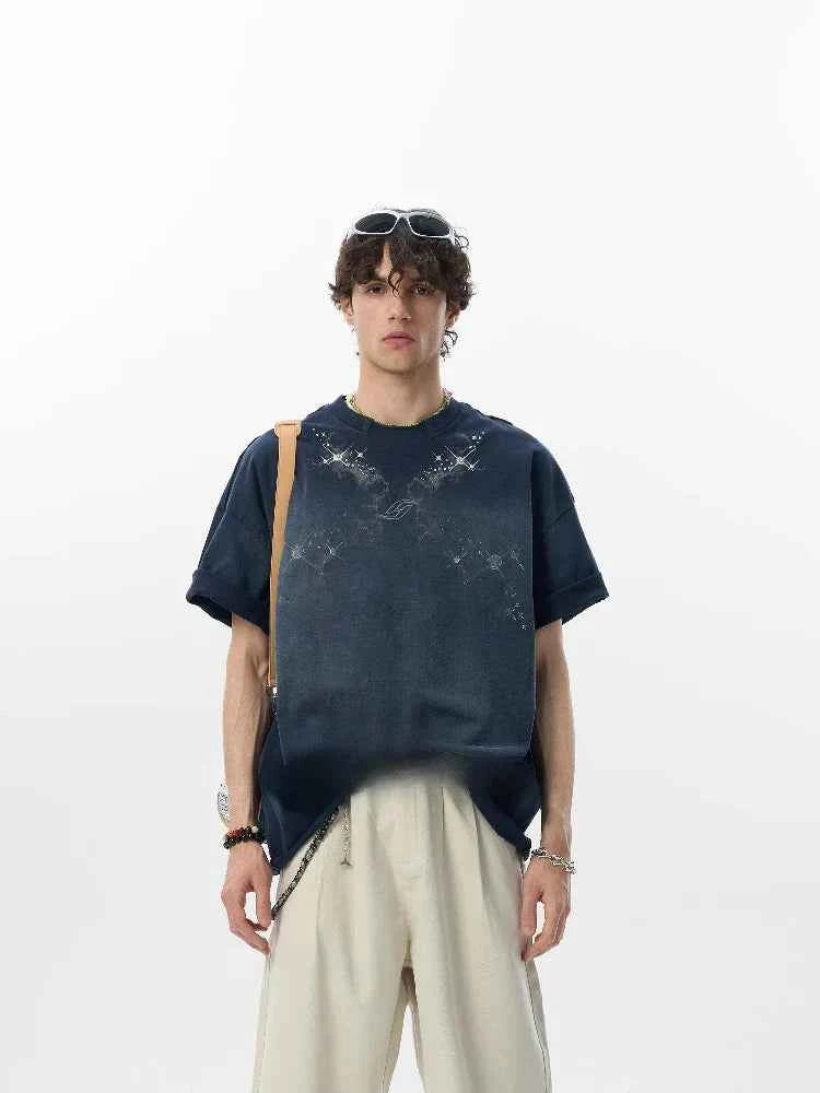 Retro Printed Short Sleeve Stylish T-Shirt