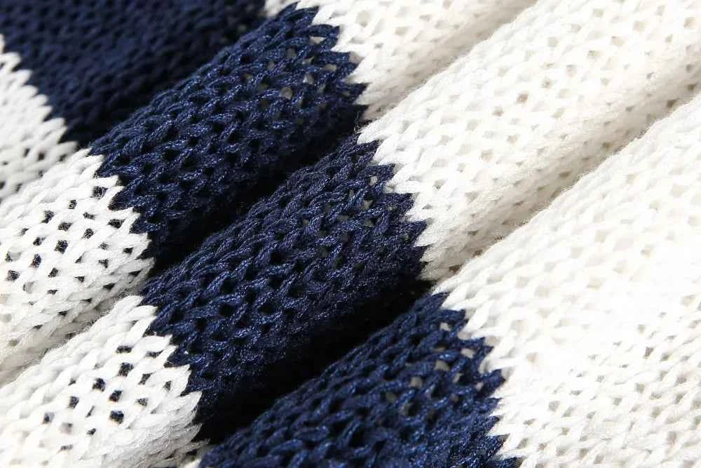 Y2K Plush Striped Lace Up Knitted Sweater