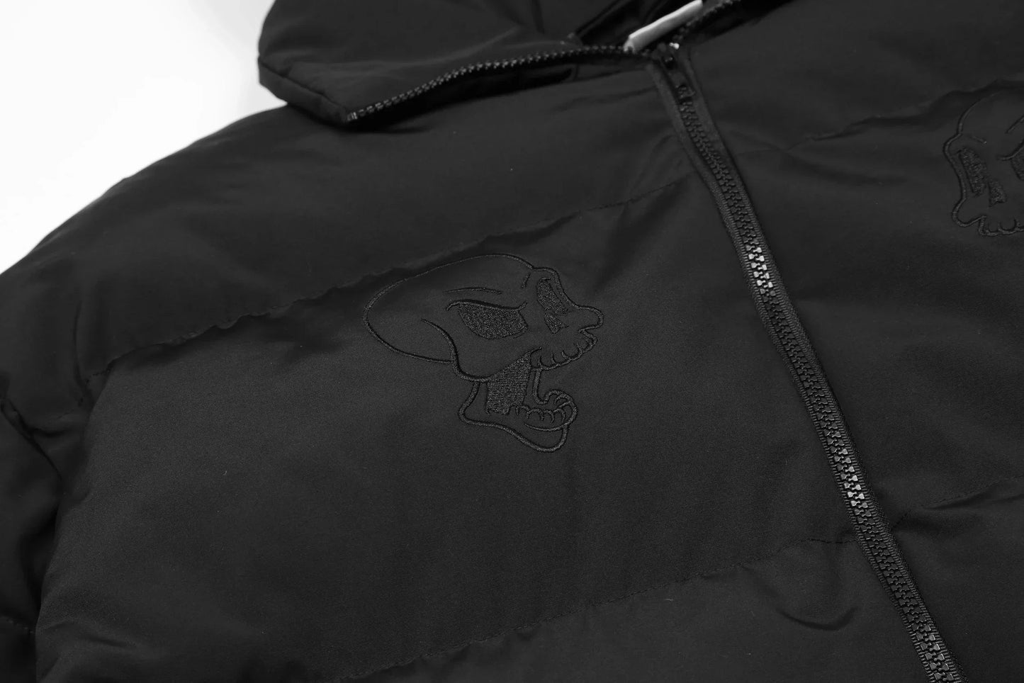 Devil | Black Hooded Puffer Jacket - Luxuryurbanwear