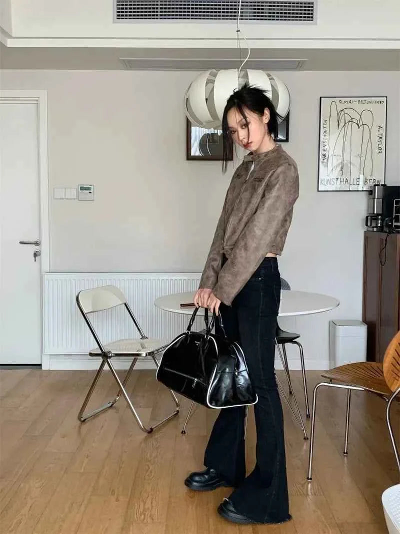 Streetwear Chic Korean Style Leather Motorcycle Jacket