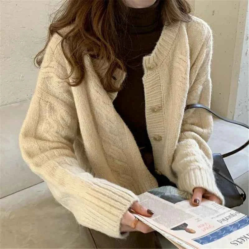Flattering Casual Button Knit Cardigan