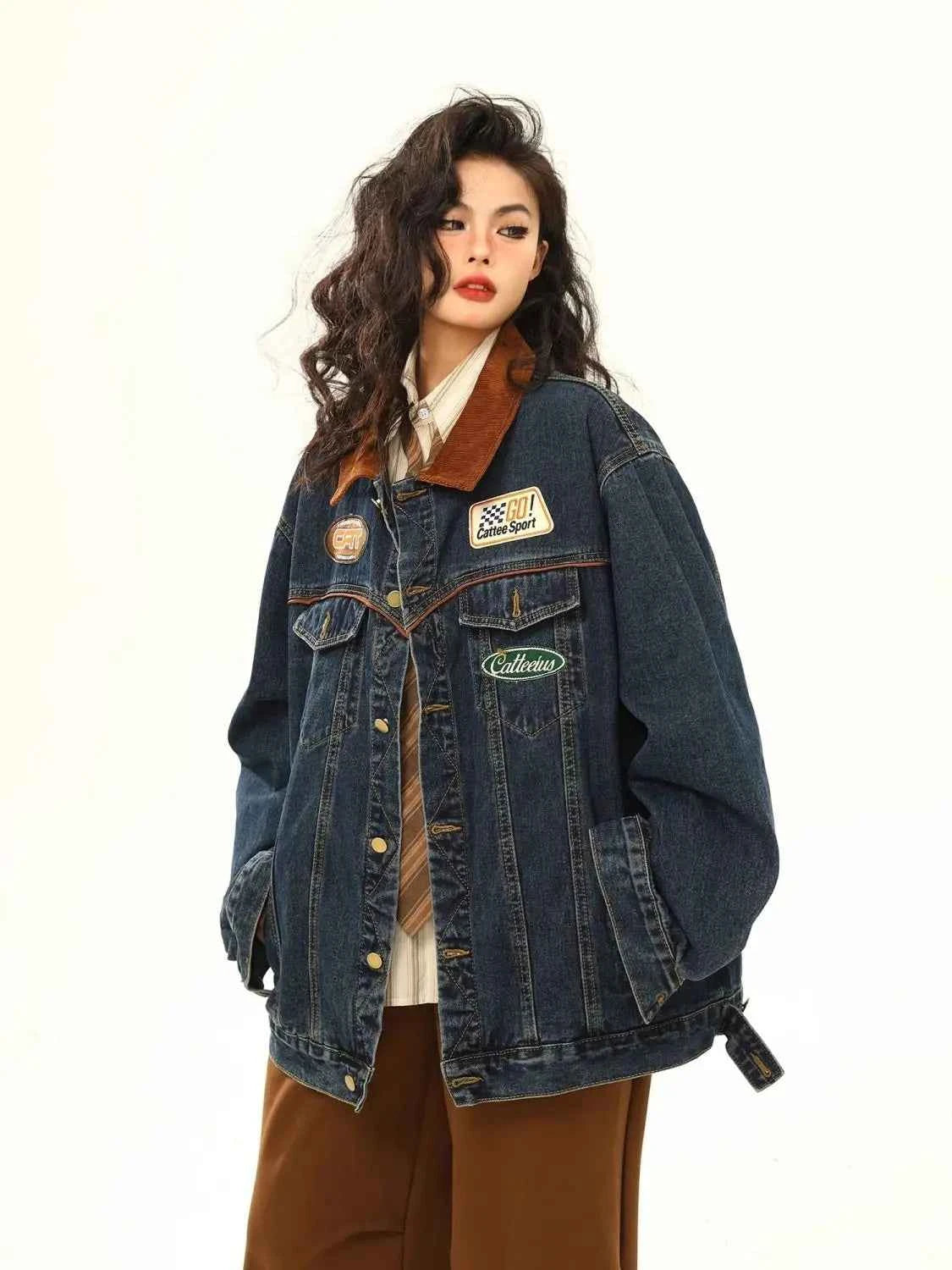 Y2K American Winter Loose Denim Jacket