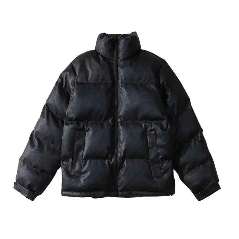 Men Black Winter Parka Padded Casual Jacket