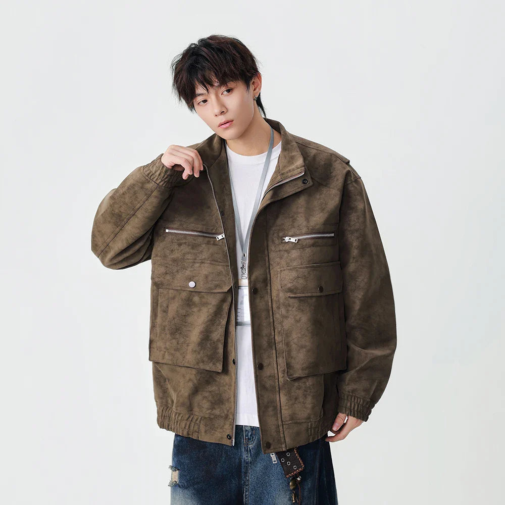 Stylish Distressed Multiple Zipper Leather Jacket - Luxuryurbanwear