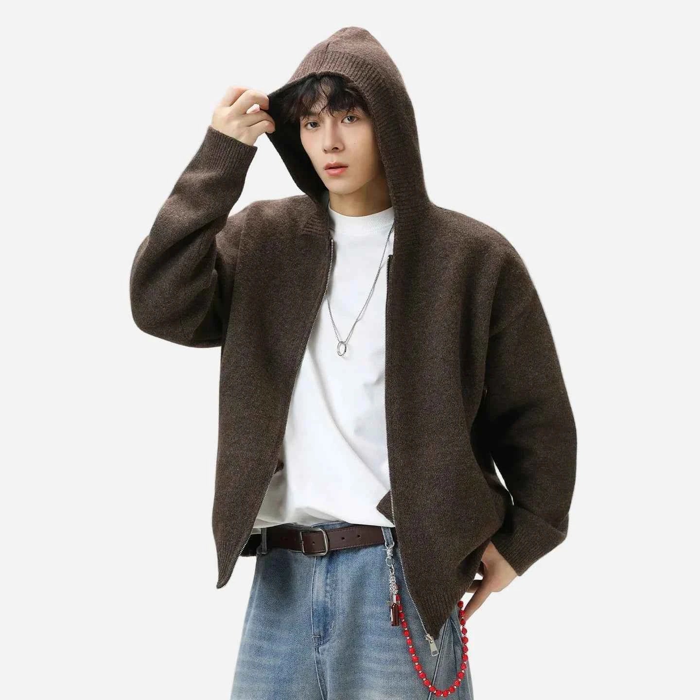Cozy Y2K Heavyweight Cable Knit Cardigan
