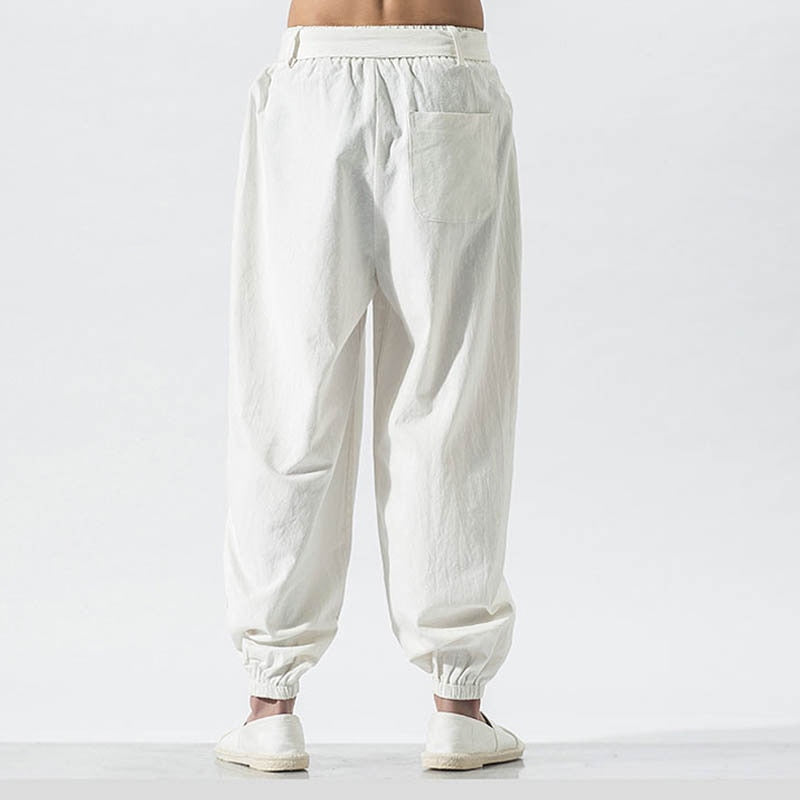 Japanese Embroidered Ribbon Tie Style Pants