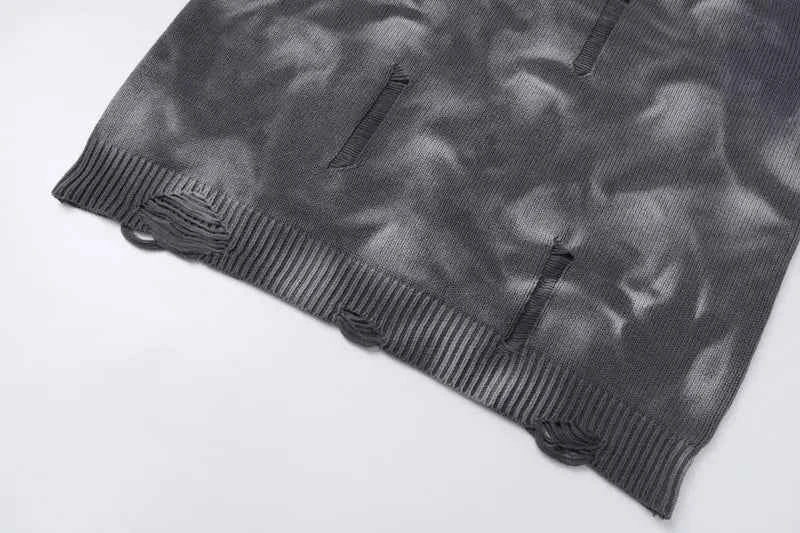 Y2K Signature Grunge Oversized Ripped Knitted Sweater