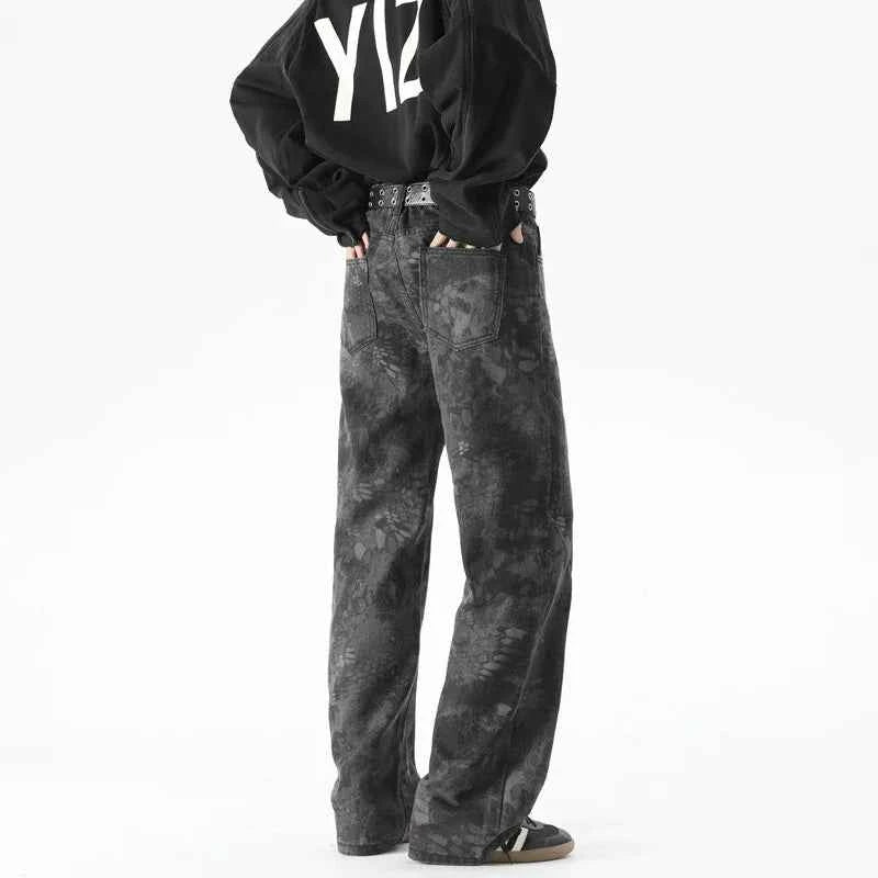 Graffiti Vintage Camouflage Baggy Jeans