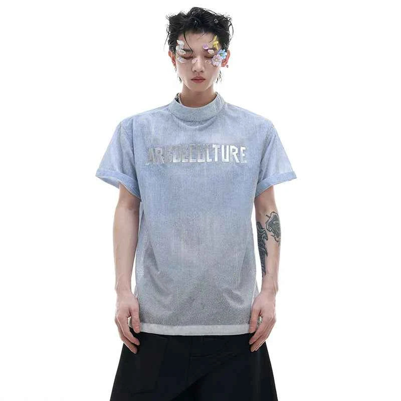 Gradient Washed Breathable Short Sleeve T-Shirt