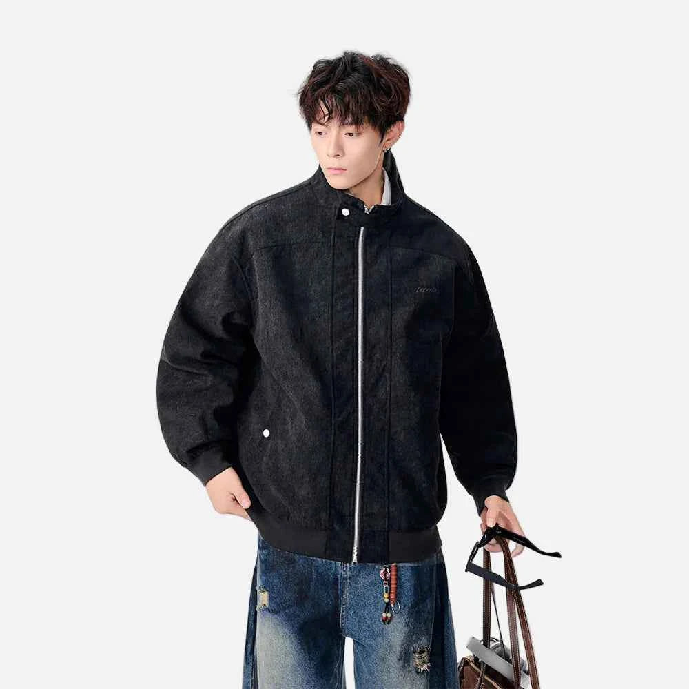 Signature Textured Stand-Up Collar Jacket