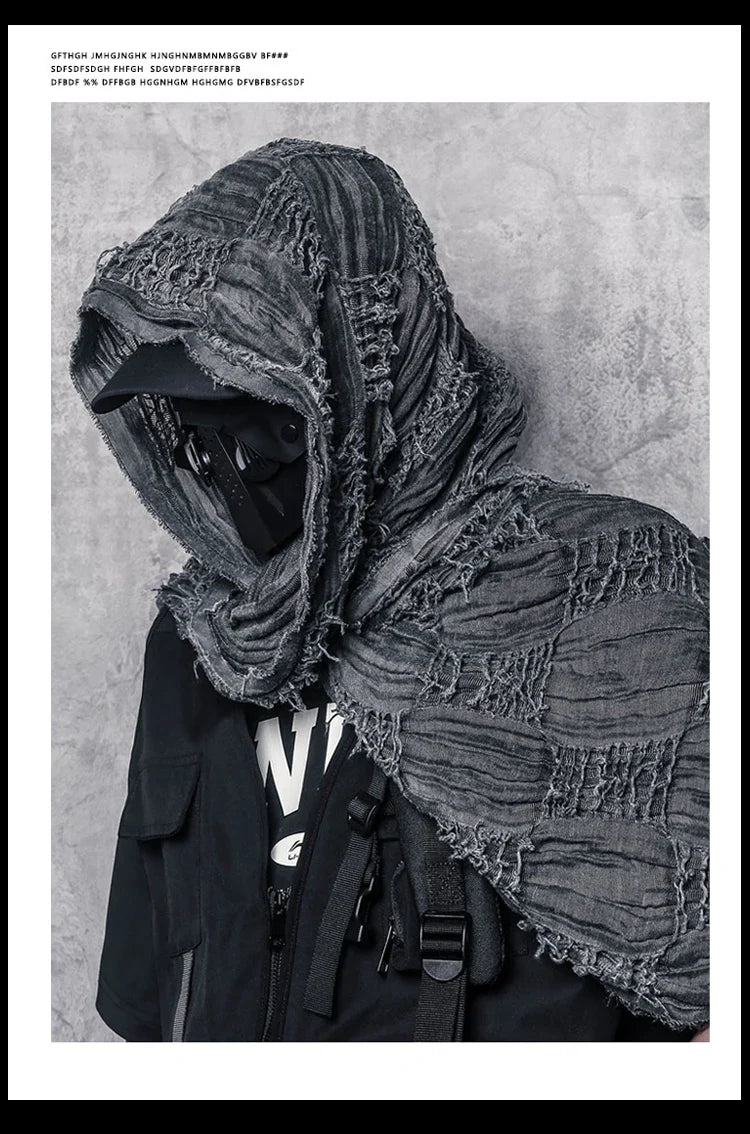 Ripped Design Round Neck Scarf