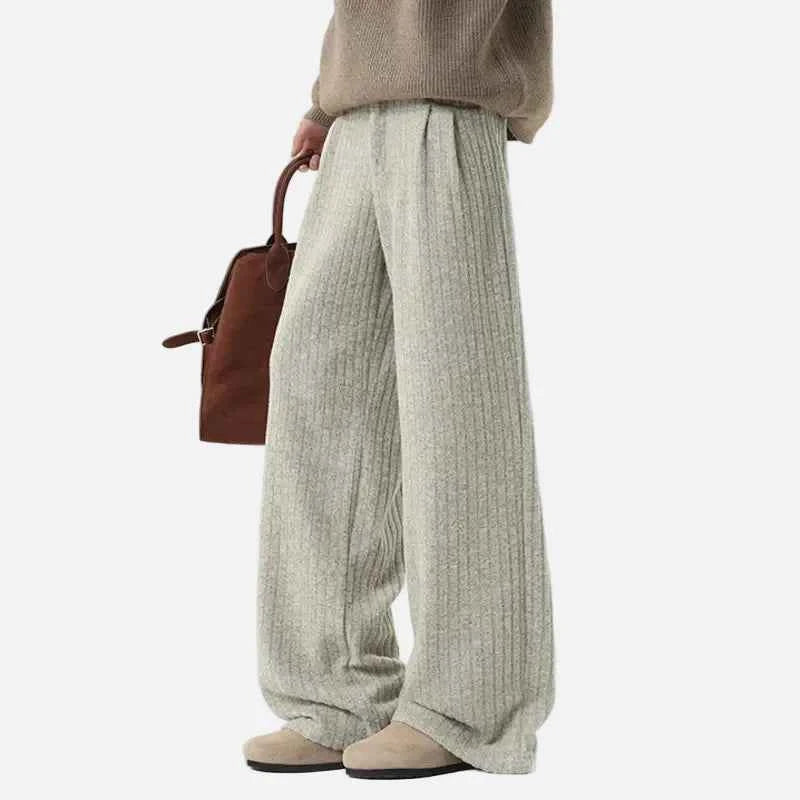 Modern Simple Solid Color Striped Pants