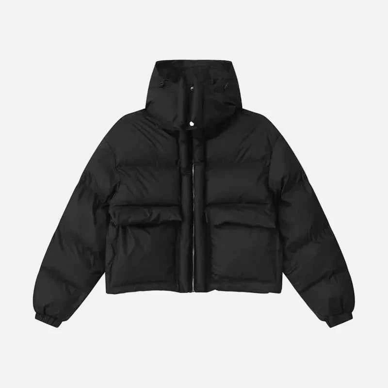 Y2K Korean Solid Color Warm Puffer Jacket