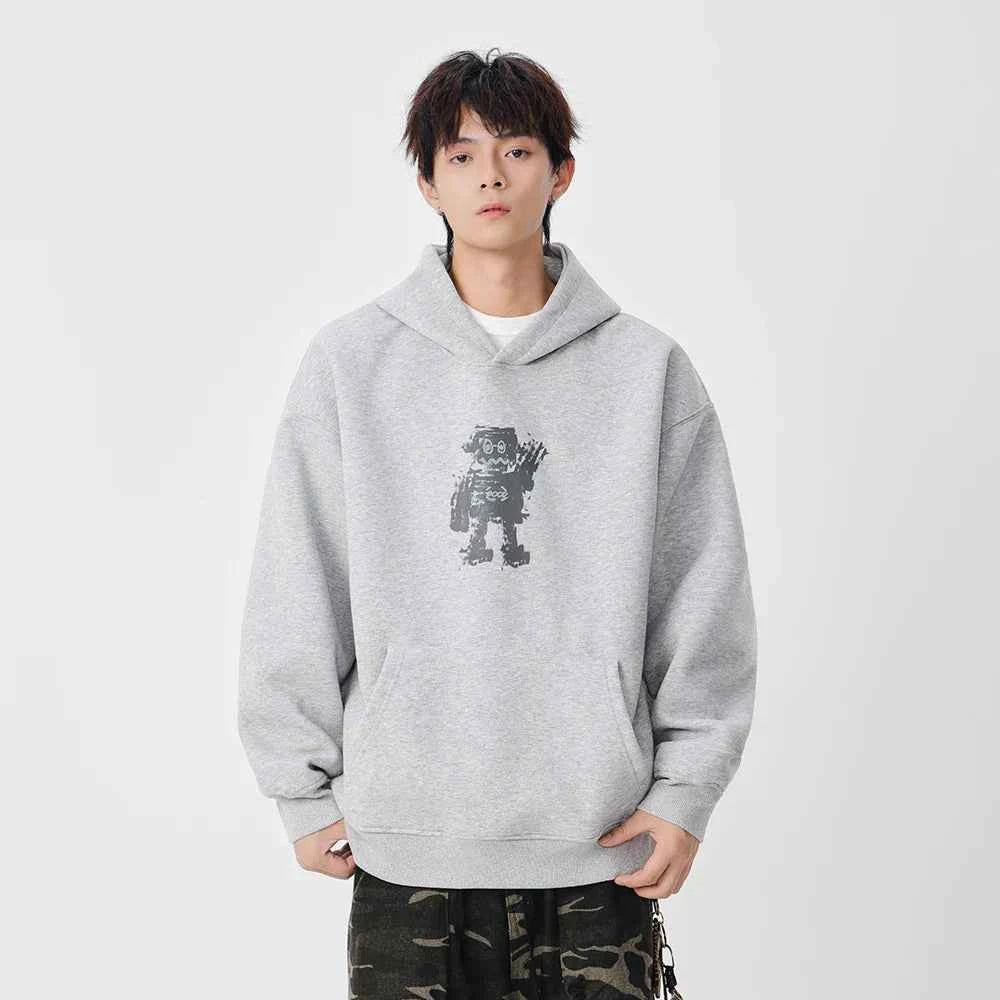 Long-lasting Robot Print Casual Hoodie