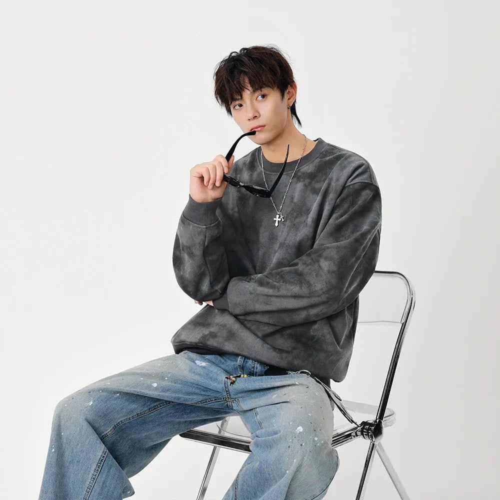 Comfortable Tiedye Crew Neck Sweatshirt