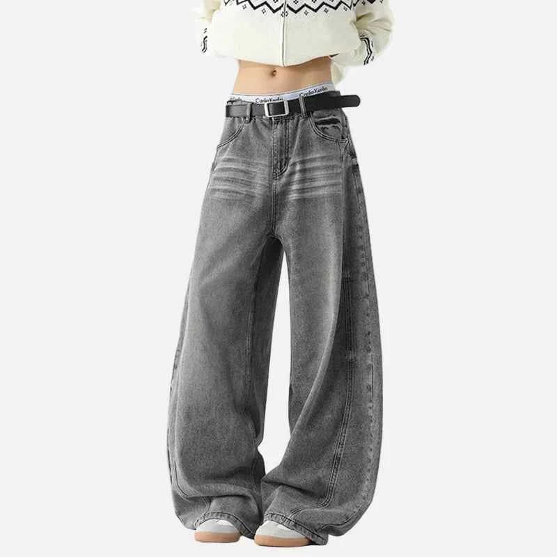 Vintage American Style Hip Hop Denim Wide Leg Jeans