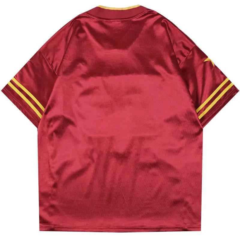 Trendy Streetwear Star Patchwork Jersey Racing T-Shirt