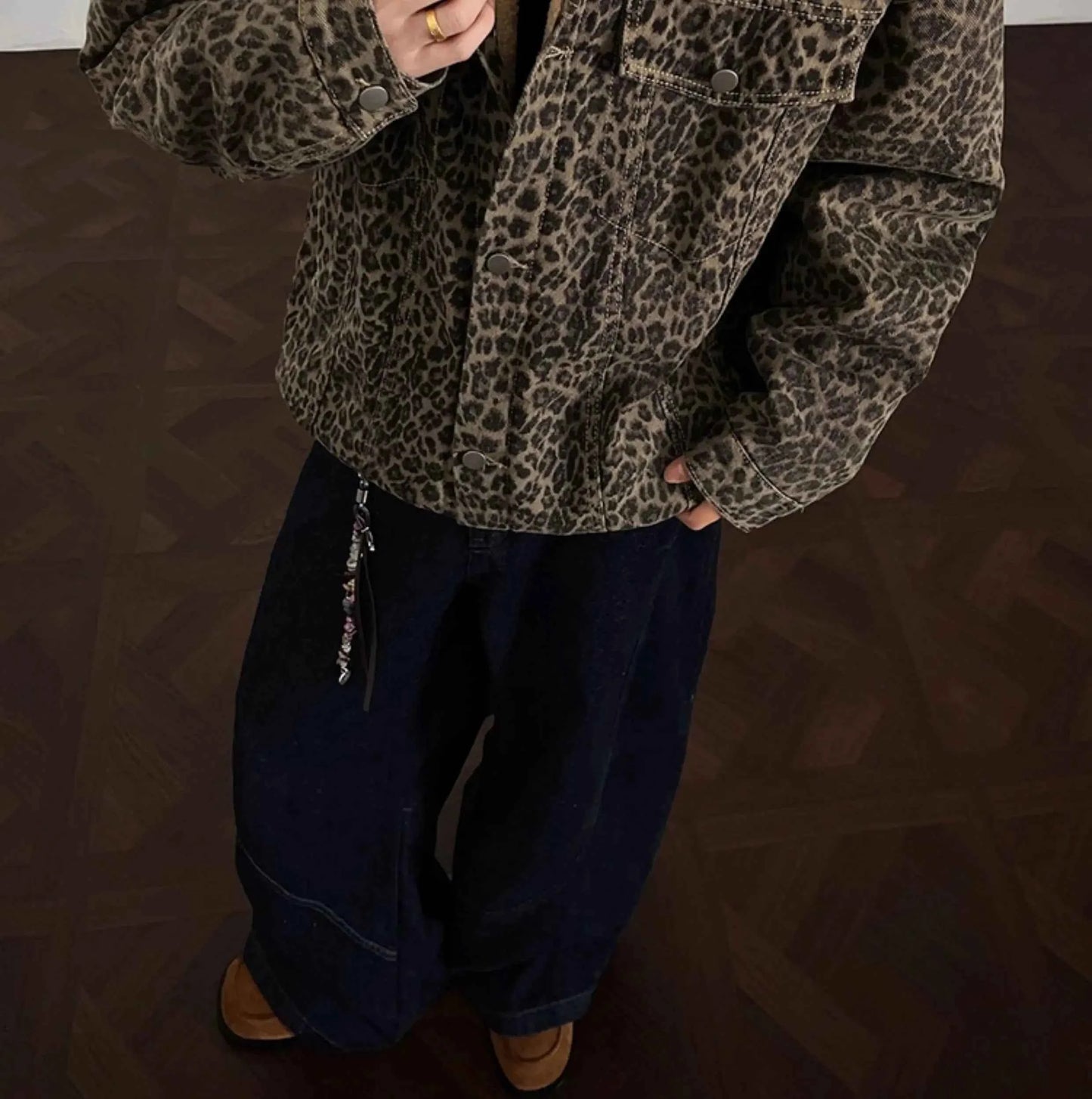 Winter Thick Leopard Print Velvet Faux Fur Jacket