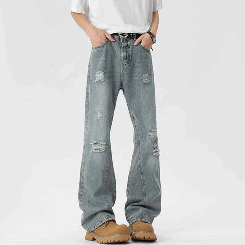 Oversized Energy Broken Hole Slim Jeans