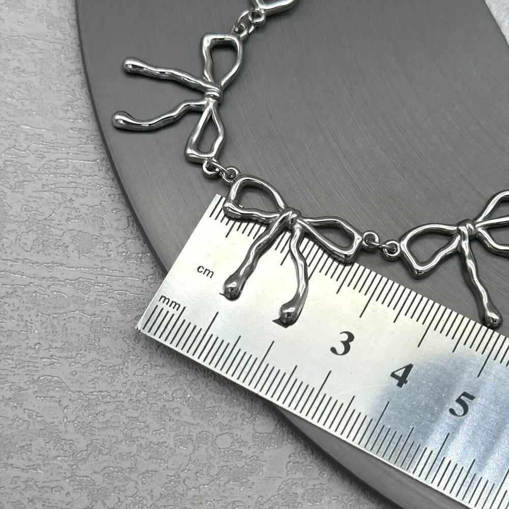 Stainless Steel Coquette Bowknot Necklace