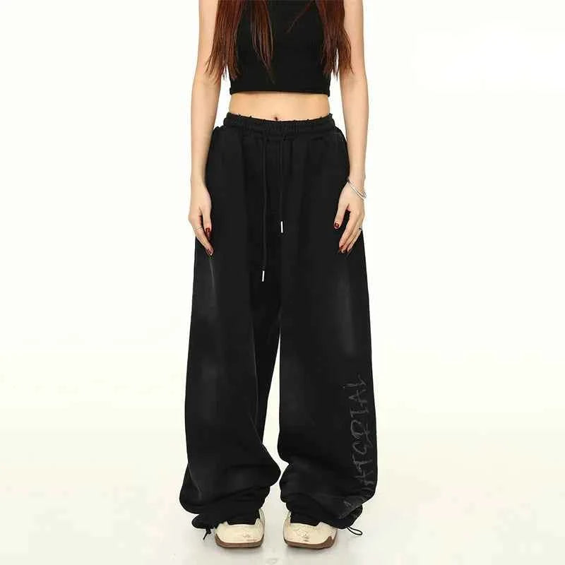 Streetwear Cool High Waist Graffiti Letter Sweatpants