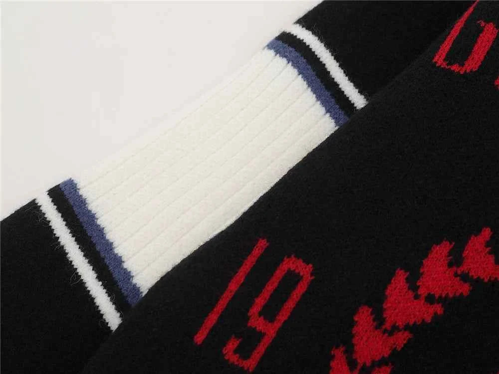 Y2K Effortless Retro Patchwork Knit Classic Sweater