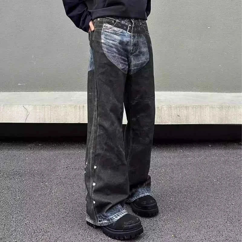 Luxury Cyber Graffiti Baggy Jeans