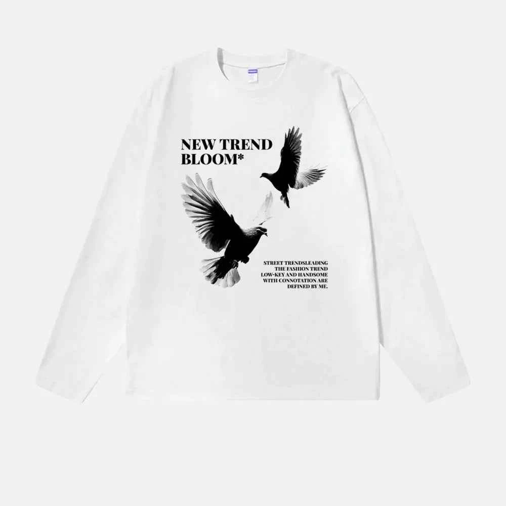 Dove Pattern American Style Long Sleeve T-Shirt