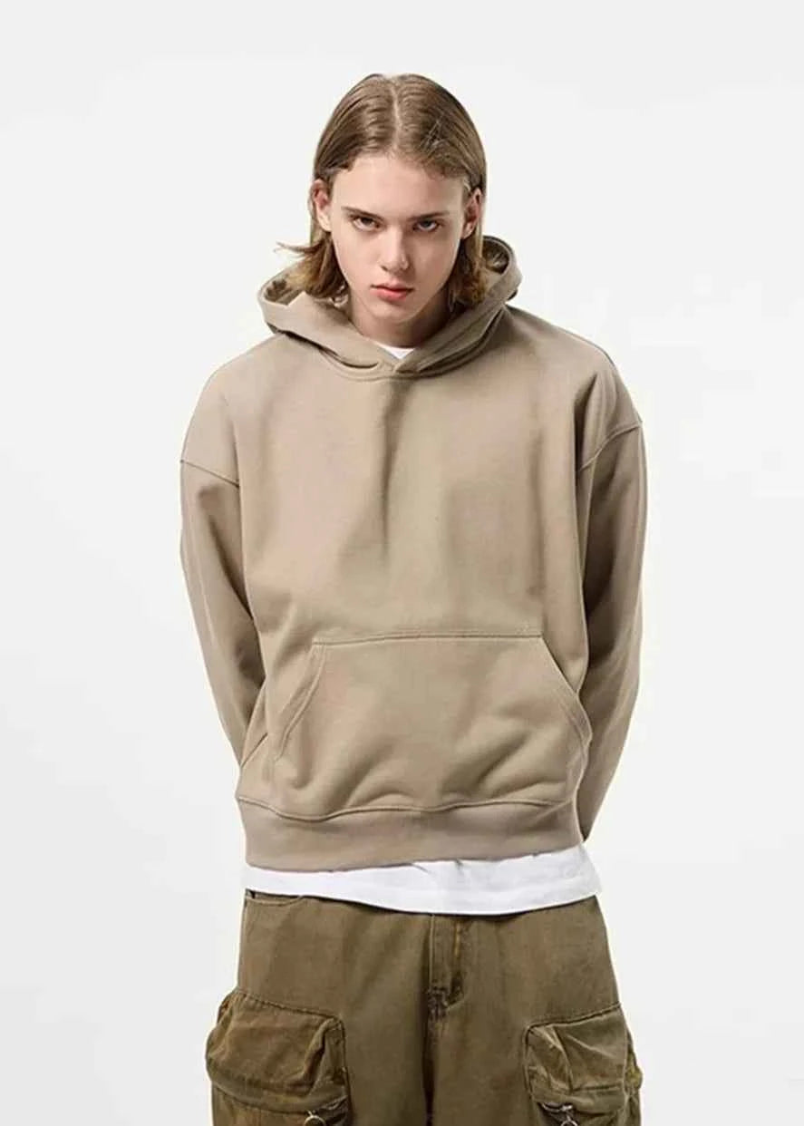 Streetwear Cozy Loose Fit Solid Color Hoodie