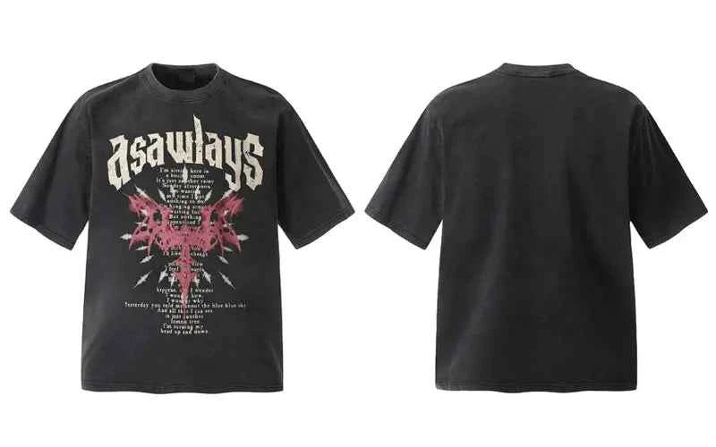 Streetwear Dark Gothic Graphic Printed Oversized T-Shirt