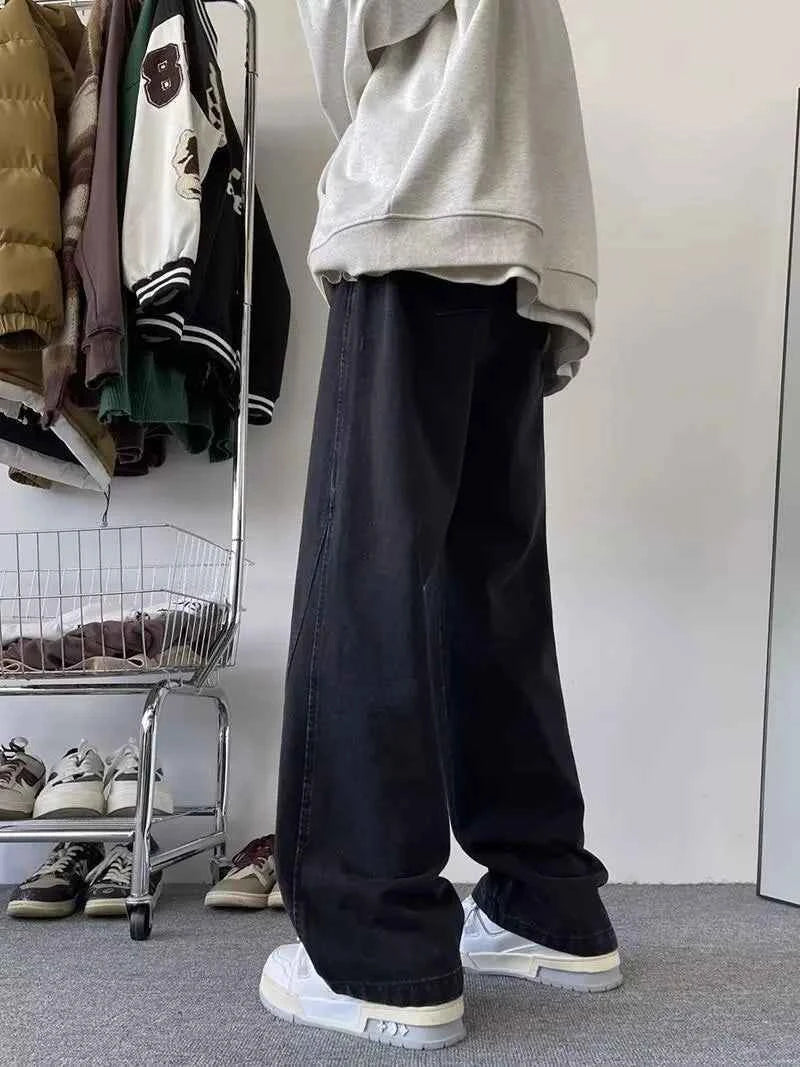 Streetwear American Style High Street Splicing Jeans