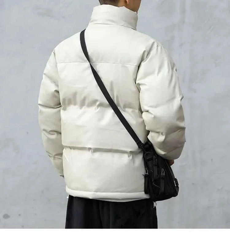 Men Black Winter Parka Padded Casual Jacket
