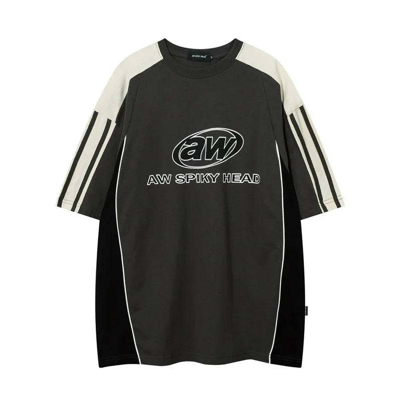 AW | Strip Racing Varsity T-Shirt - Luxuryurbanwear