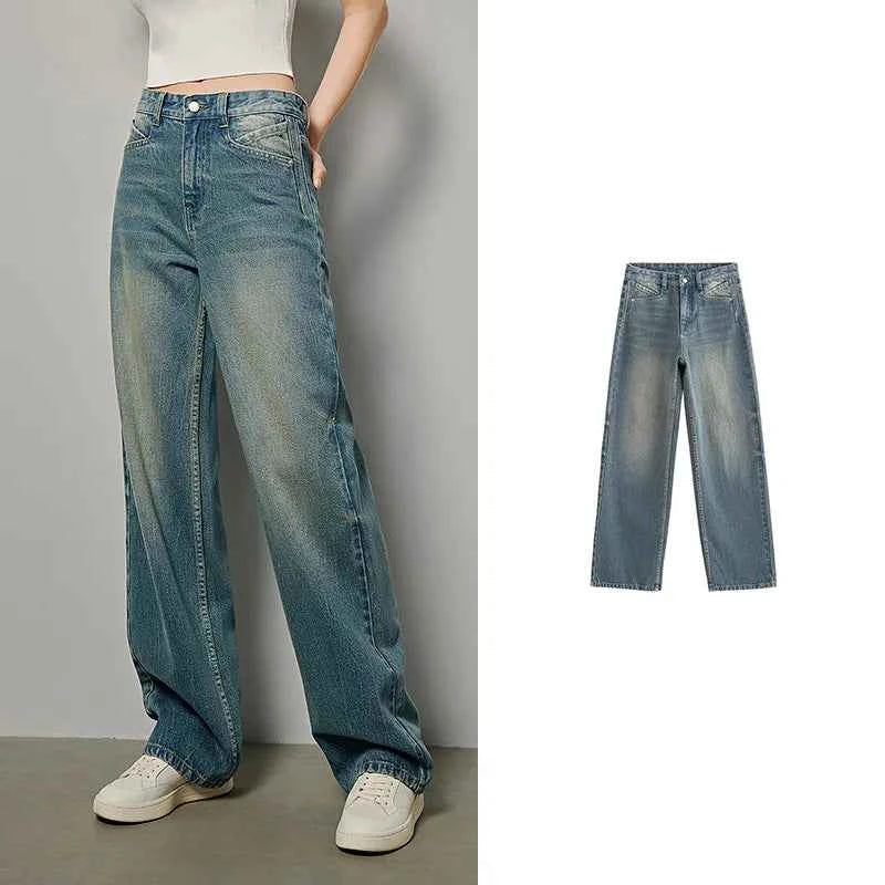 High Waist Loose Straight Denim Jeans