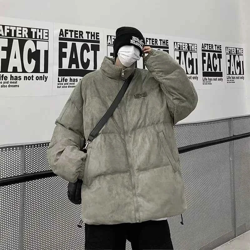 Retro Oversized Suede Parkas Puffer Jacket