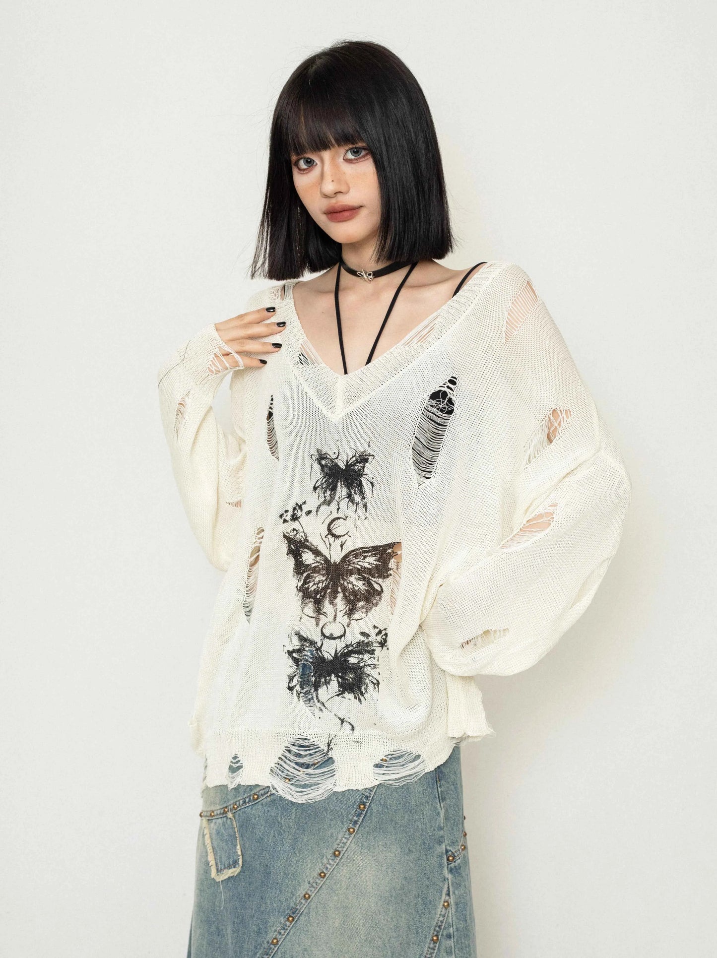 Cozy Hollow Knit Long Sleeve Sweater
