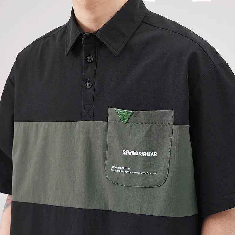 Corean Style Vibrant Short Sleeve Crewneck Polo T-Shirt