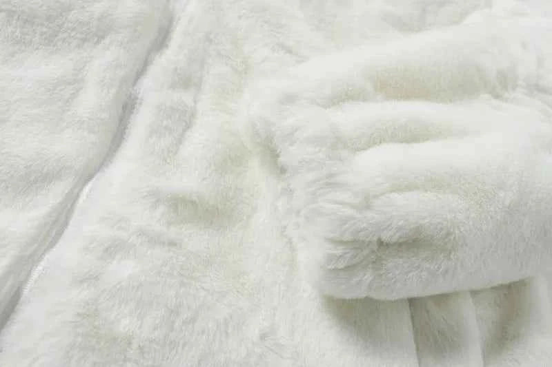 Winter Hip Hop Printted Faux Fur Parkas Jacket