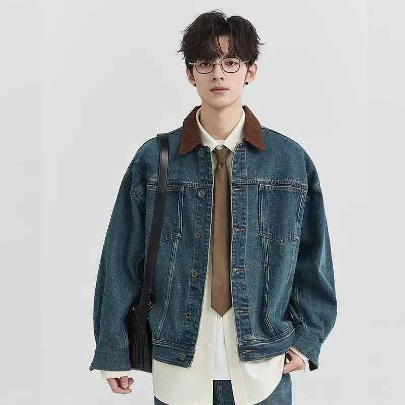 Men's Vintage Hip Hop Retro Washed Denim Jacket