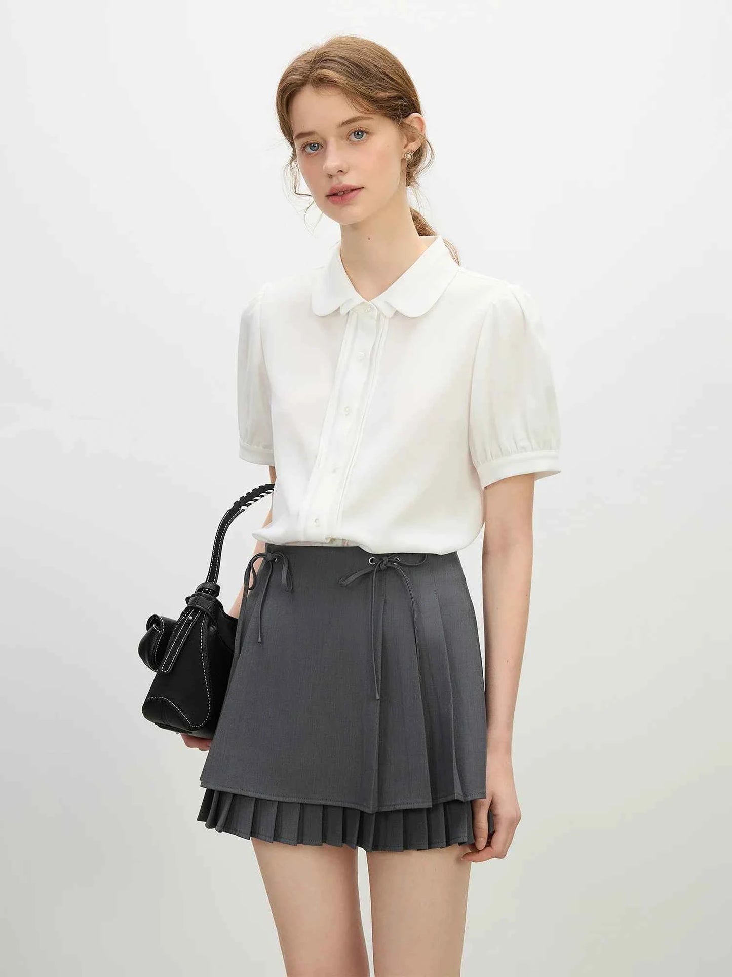 Elegant Layered Collar Office-Ready Blouse Shirt
