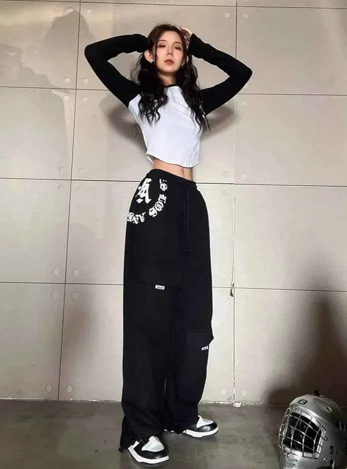Black Ripped Loose Hip Hop Jeans