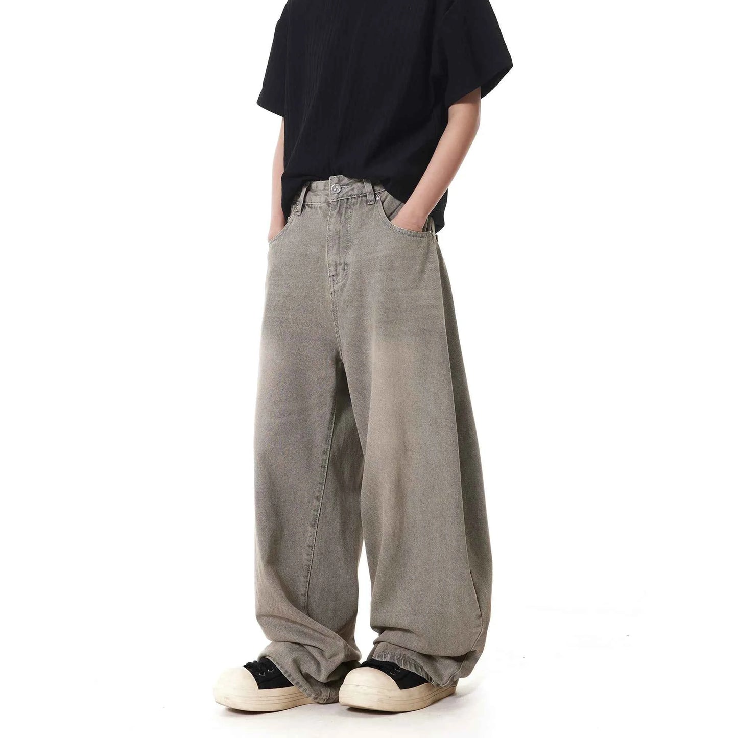 Arc Washed Grey Baggy Jeans