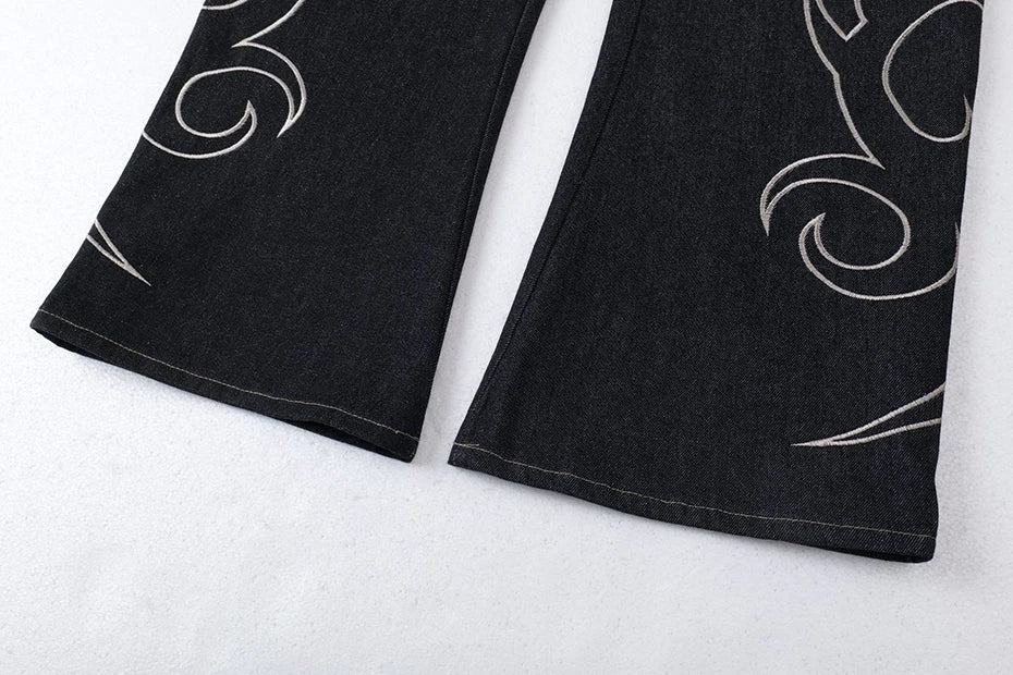 Embroidery 'Arch' Baggy Jeans