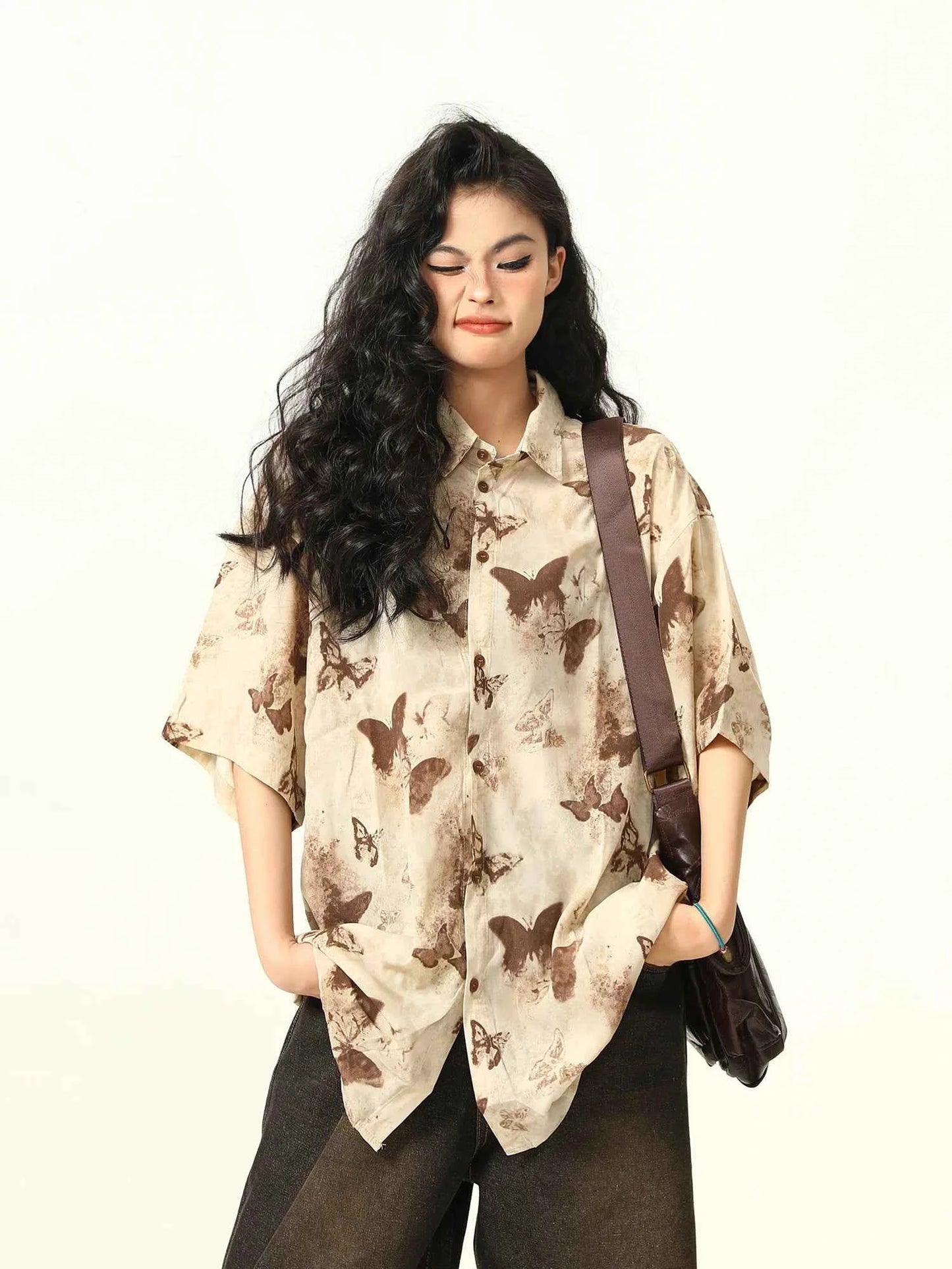 Women Butterfly Print Casual Shirt