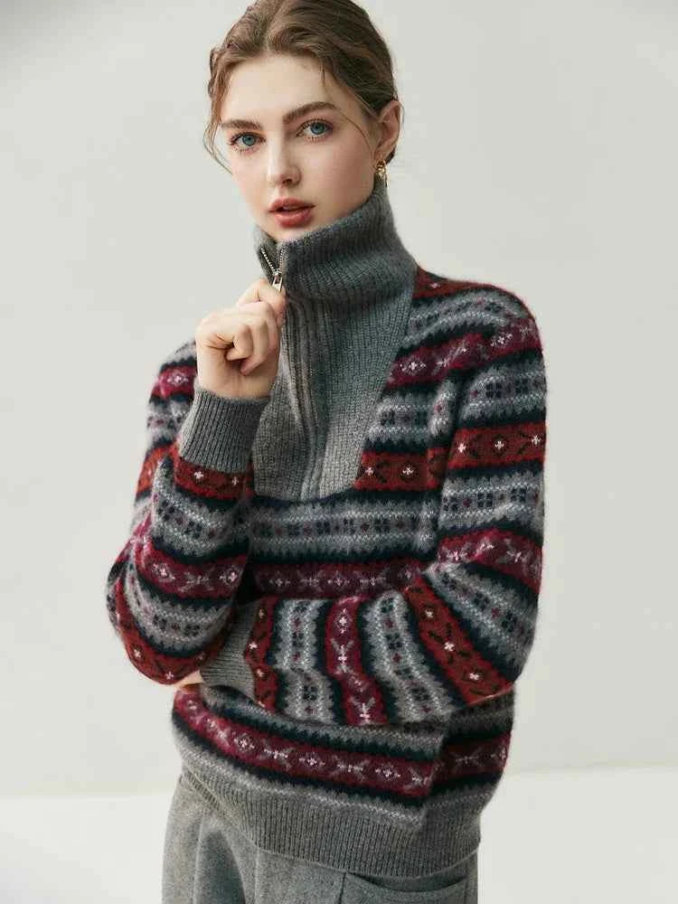 Cozy Vintage Half Zipper Casual knitwear Sweater