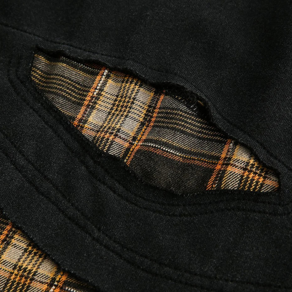 SP Two Pieces Plaid Pullover Sweatshirt