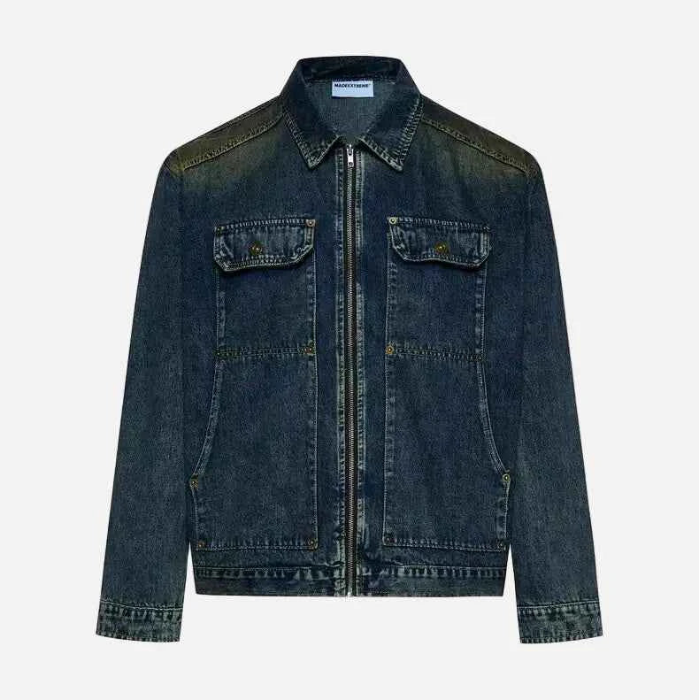 Streetwear American Style Old Washed Denim Jacket