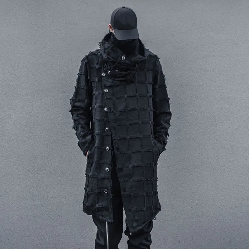 Mist Black Turtleneck Gothic Coat